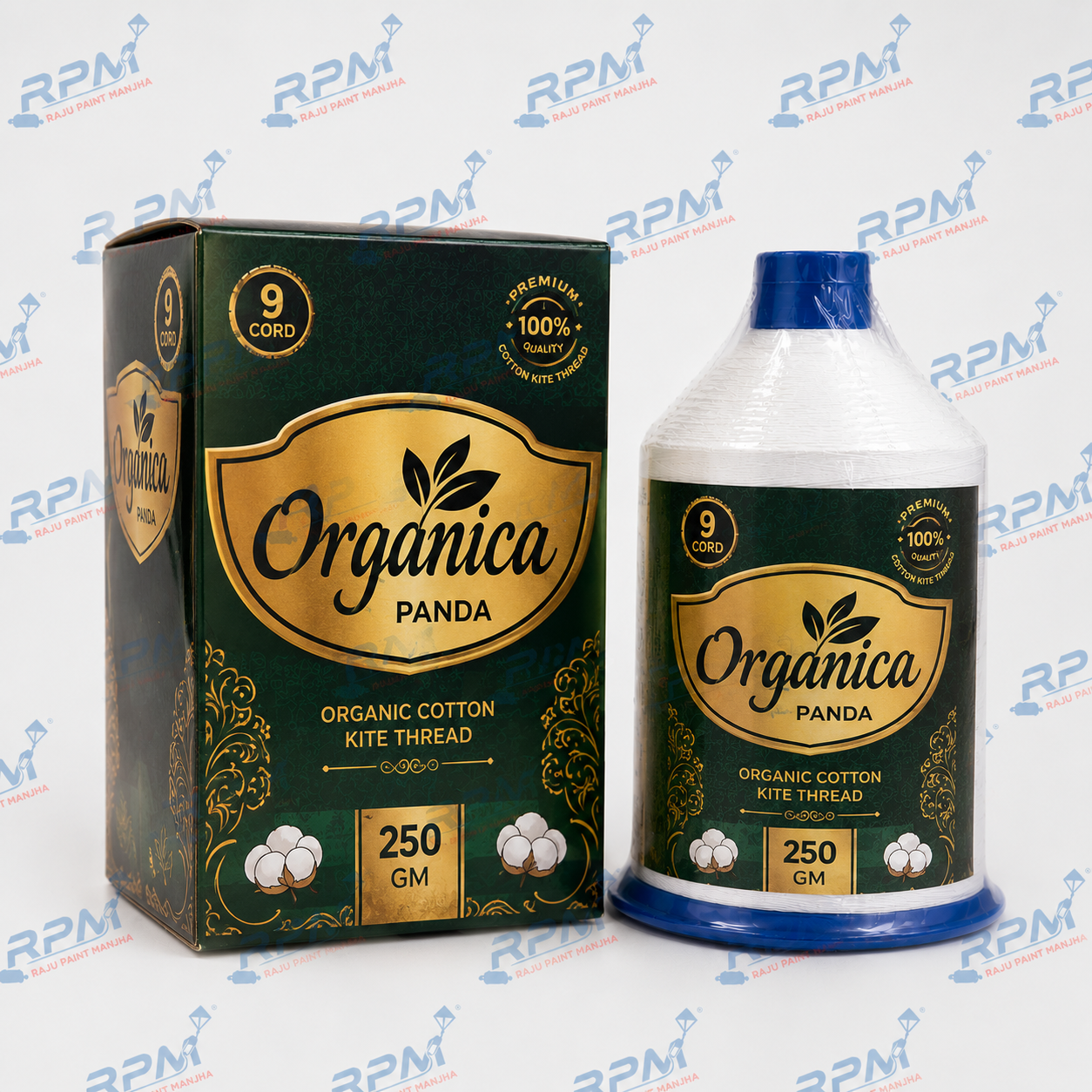 Organica PANDA (9 Cord) Organic Cotton Kite Thread  – Premium Manjha